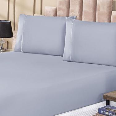 Imagem de Jogo De Lençol Porcelana 300 Fios Ponto Palito King 3 Peças - Vitor Bo