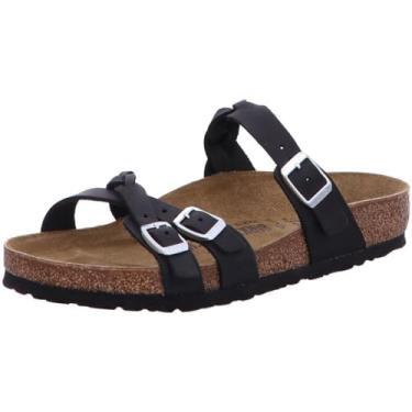 Imagem de Birkenstock Franca Sandálias femininas de couro oleado, preto, EU 40 (EUA 9-9,5)