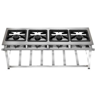 Imagem de Fogão Industrial 4 Bocas em Linha Ap P8 em Aço Inox Leona - Mr Fogões