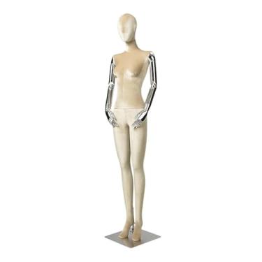 Imagem de Mannequin Manequins de varejo para corpo feminino em pé, torso de manequim de veludo de 72,83 pol. de altura, destacável e fácil de posicionar(Brown)