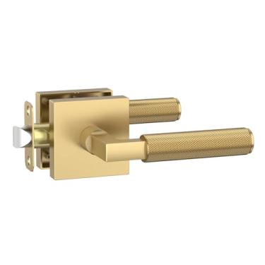 Imagem de Amerdeco 1 pacote com maçanetas de porta de passagem de bronze champanhe, maçanetas resistentes sem bloqueio para hall, armário, área de escritório, shopping centers AM0021