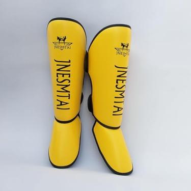 Imagem de Shi Guards Boxig Shi Guards Mma Pads Muay Thai Traiig Istep Protetor De Perna Para Fightig Kickboxig Karatê Artes Marciais Taekwodo, Yellow, L
