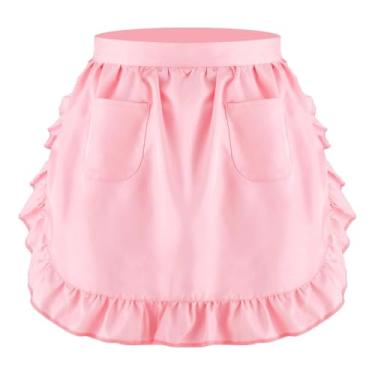 Imagem de Fxzqgnh de Cintura, Meio, Macio, Fofo, Leve, Moderno, com Bolsos, Acessórios de Cozinha para Floricultura, Garçonete, Cozinha, Panificação, Rosa, Tamanho real