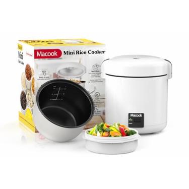 Imagem de Mini panela de arroz 1-1,5 xícaras não cozidas (3 xícaras cozidas), panela de arroz pequena com caixa bento, panela antiaderente removível, função de toque e manter quente, fogão portátil para sopa de