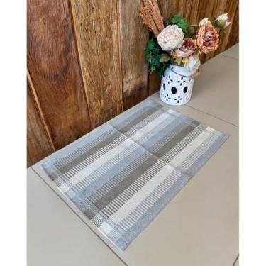 Imagem de Tapete Avulso Pequeno Zurich 67 x 46cm Tear Artesanal (Cinza Aquarela)