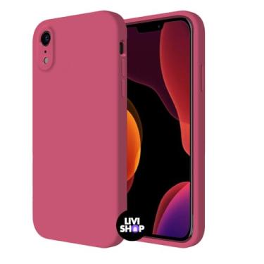 Imagem de Capa Case Capinha Para iPhone XR Silicone Com Bordas Elevadas Aveludada Forro Premium (ROSA PINK)
