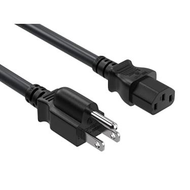 Imagem de Cabo de alimentação universal CableLeader 18 AWG IEC320 C13 para NEMA 5-15P, cabo de alimentação de extensão, compatível com computadores, monitores, impressoras e TVs, preto