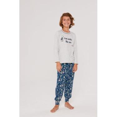 Imagem de Pijama Infantil Cotton Fundo Do Mar - Praqnome, Mescla, 06
