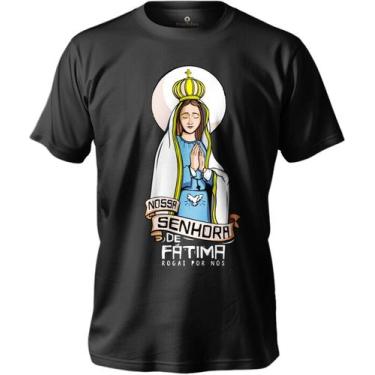 Imagem de Camiseta Católica Nossa Senhora De Fátima Feminina E Masculina Em Algo
