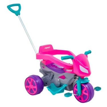 Imagem de Moto Rider Rosa Para Menina Passeio Infantil Com Suporte Para Os Pés H