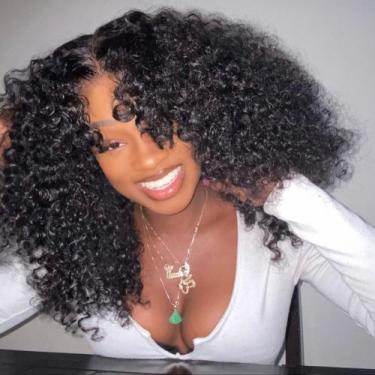 Imagem de Peruca Asteria Curly Human Hair 7x4 Lace Front 16cm para mulheres