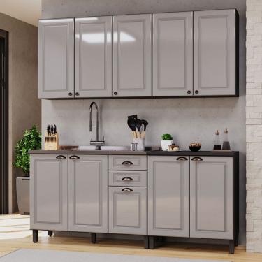 Imagem de Cozinha Completa Firenze 10 Portas 2 Gavetas 6171.161 Cinza/Titânio - Indékes