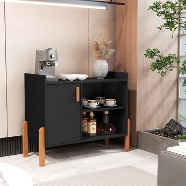Imagem de Aparador Buffet Retrô Multiuso Luxor com 1 Porta Preto