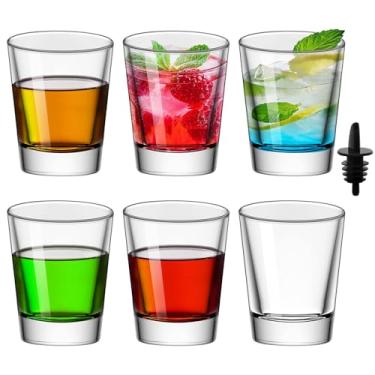 Imagem de REUJIHXY Copos de shot de base pesada, copos redondos de 50 ml para café expresso, líquido e vinho, copo pequeno de uísque para vodca, uísque, tequila (6)