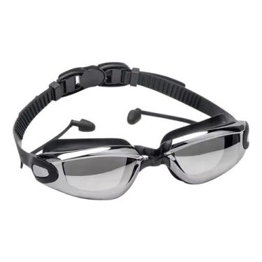 Imagem de Oculos Nataçao Mergulho Protetor Ouvido Lente Espelhada Antiembaçament