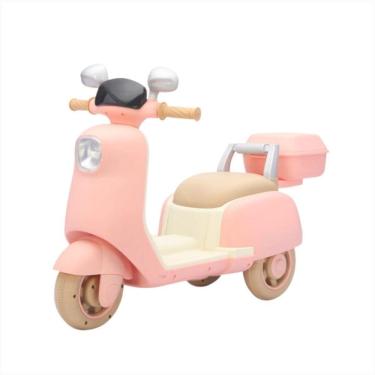 Imagem de Lambreta Elétrica Infantil Rosa Luz Led Bivolt Música Baú
