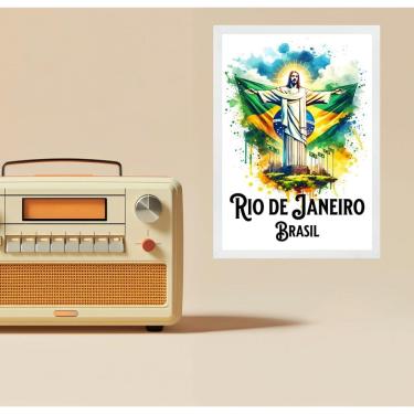 Imagem de Quadro Decorativo Rio De Janeiro Aquarela 24X18Cm - Vidro