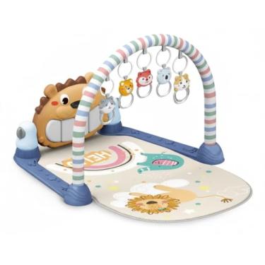 Imagem de Tapete de Atividade Musical Piano Interativo para Bebês Meninas e Meninos, Educativo, Portátil e com Luzes e Sons Divertidos (Azul)