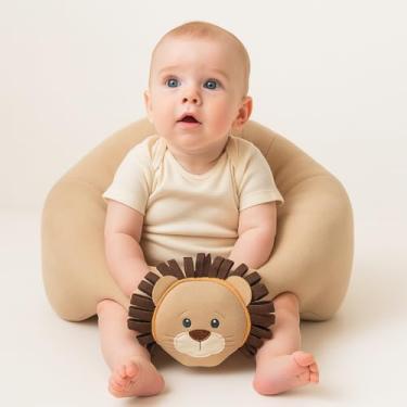 Imagem de Cadeira de sofá de Apoio para Assento Em Formato de Animal de Pelúcia para Hábitos de Sentar Corretos, Assento de Apoio Infantil Leve e Portátil, Pelúcia Macia para Manter(Leãozinho)