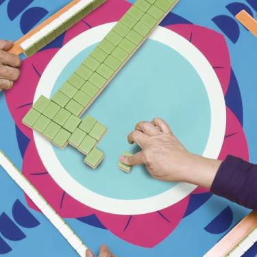 Imagem de Mahjong Tapete de mesa com redução de ruído, tamanho grande, com fundo antiderrapante para jogos de cartas de pôquer, jogos de tabuleiro, 80 x 80 cm (rosa, azul)