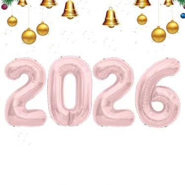 Imagem de Balões de 2026, balões com números de 101 cm, balões de feliz ano novo para artigos de festa de ano novo de 2026, balões de formatura número decorações classe de 2026, decorações de festa de
