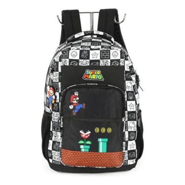Imagem de Mochila De Costas Juvenil Com Chaveiro Super Mario
