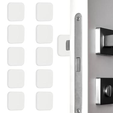 Imagem de PATIKIL 10 peças de protetor de parede para maçanetas de porta, 4,6 cm quadradas, batentes de porta autoadesivos, almofada de para-choque, protetor de parede silencioso para geladeira, casa
