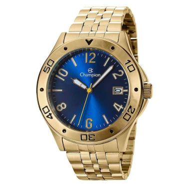 Imagem de Relógio Champion Masculino Analógico Dourado Azul Ca31195k