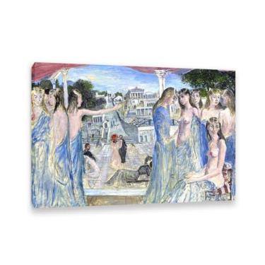 Imagem de Paul Delvaux Impressão Le Choeur pintura de estudo em tela famosa pôsteres de arte surrealismo imagem de arte de parede para decoração de escritório em casa presente exclusivo 100 x 70 cm (39 x 71