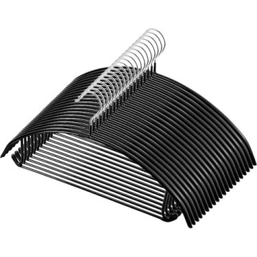 Imagem de RAIHOMKIT Pacote com 20 cabides de roupas antiderrapantes com revestimento de PVC, cabides de suéter de 43 cm sem batida no ombro, cabides revestidos de borracha resistente para armários, camisetas de