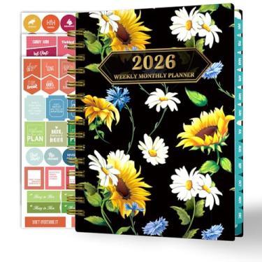Imagem de Ymumuda 2024-2025 Planner - July 2024 - June 2025, Planner 2024-2025 Daily Weekly and Monthly, 8.4" X 6", 12-Month Academic Planner with Spiral Bound, Stickers & Sticky Tabs, Sunflower Daisy