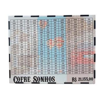 Imagem de Cofre Desafio Realizar Sonhos Meta Junte 40 Mil Cofrinho Em MDF - Cole