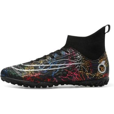 Imagem de Tênis de futebol masculinos de futebol com pontas longas, couro e borr