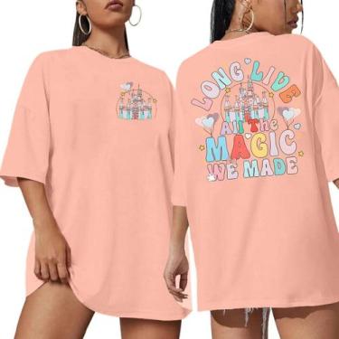 Imagem de Camisa Jinluth Magic Kingdom Long Live Magic Feminina Laranja Claro - 