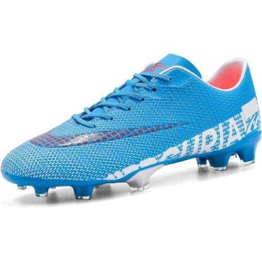 Imagem de Tênis de futebol masculinos de futebol com pontas longas, couro e borr