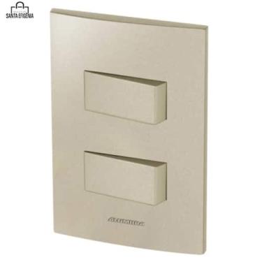 Imagem de Kit 2 Interruptor Paralelo Champanhe Inova Pro Class Alumbra