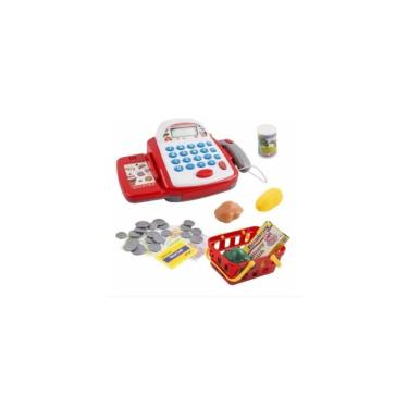 Imagem de Brinquedo de caixa registradora para crianças com acessórios e som
