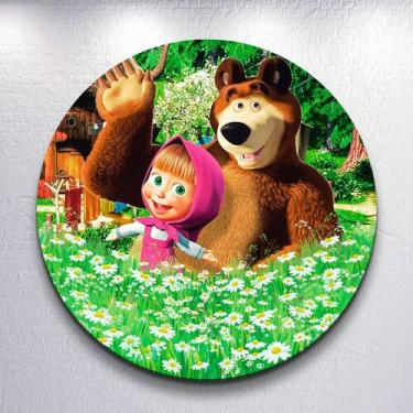 Imagem de Painel Redondo Urso e Menina Mars Capa Sublimada de Festa Tamanho Gran
