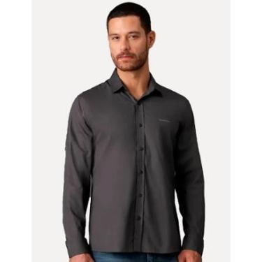 Imagem de Camisa Calvin Klein Jeans Masculina Básica Logo Peito Chumbo-Masculino