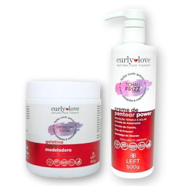 Imagem de Kit Cachos Definidos: Creme de Pentear Power 500g + Gelatina Definição Total 500g Curly Love - 2 itens
