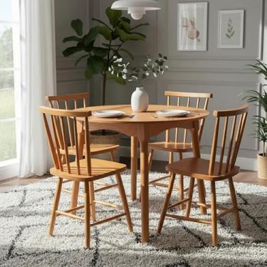 Imagem de Jogo De Jantar Colonial Clássico Redonda 4 Cadeiras Todo Mel Cozinha