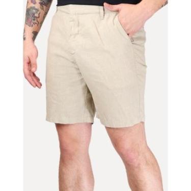Imagem de Bermuda Calvin Klein Jeans Masculina Chino Cadarço CK Issue Cáqui Mescla-Masculino