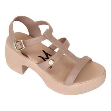 Imagem de Sandália Plataforma Tiras Feminina Salto Confortável 10282 - Miss Miss