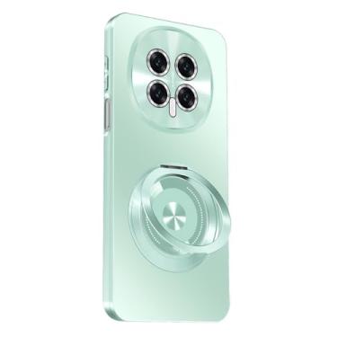 Imagem de FWYANZH Capa para Honor Magic 8 Pro/8, capa de proteção fina para lente da câmera, capa de telefone à prova de choque com suporte giratório, verde, 8