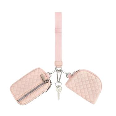 Imagem de Carteira de pulso de grande capacidade – Porta-cartões e porta-moedas acolchoados de qualidade, rosa, Carteira pequena