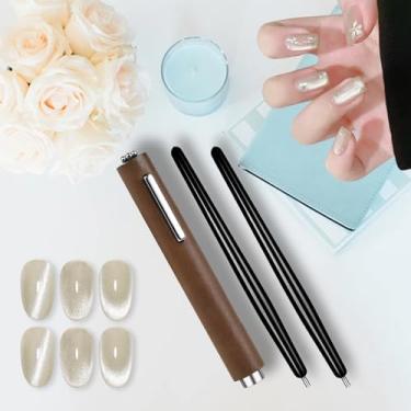 Imagem de Conjunto de ferramentas 3 em 1 com ímã de unhas magnéticas, 3 em 1, multifuncional, poderoso, gel para olhos, esmalte, bola de aço, sucção, arte, acessórios, ferramentas de madeira para casa, salão de