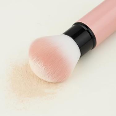 Imagem de Pincel de maquiagem grande portátil – Ferramenta de beleza multifuncional para mulheres, fácil de viajar, macio e durável – 10 cm x 3 cm (rosa)