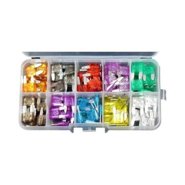 Imagem de Conjunto De Fusíveis Automotivos Mini Médio 2A-35A Amp Com Estojo De A
