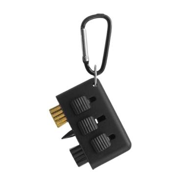 Imagem de Dynwave Escova de limpeza de tacos de golfe 3 em 1, acessórios compactos e portáteis, ferramenta de limpeza para garagem de clube, estação de torneio, prática, Preto