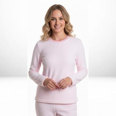 Imagem de Pijama de inverno Feminino Quentinho - Super Estilo, Rosa claro, M